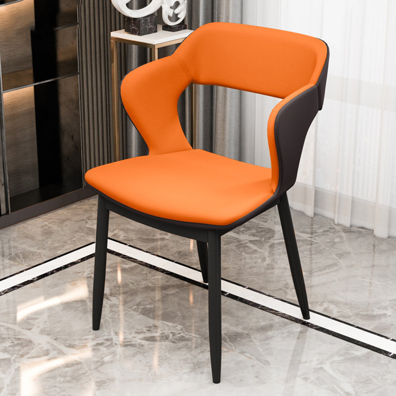 Industrial Style Dining Chair Armless Dining Chair with Metal Legs for Kitchen