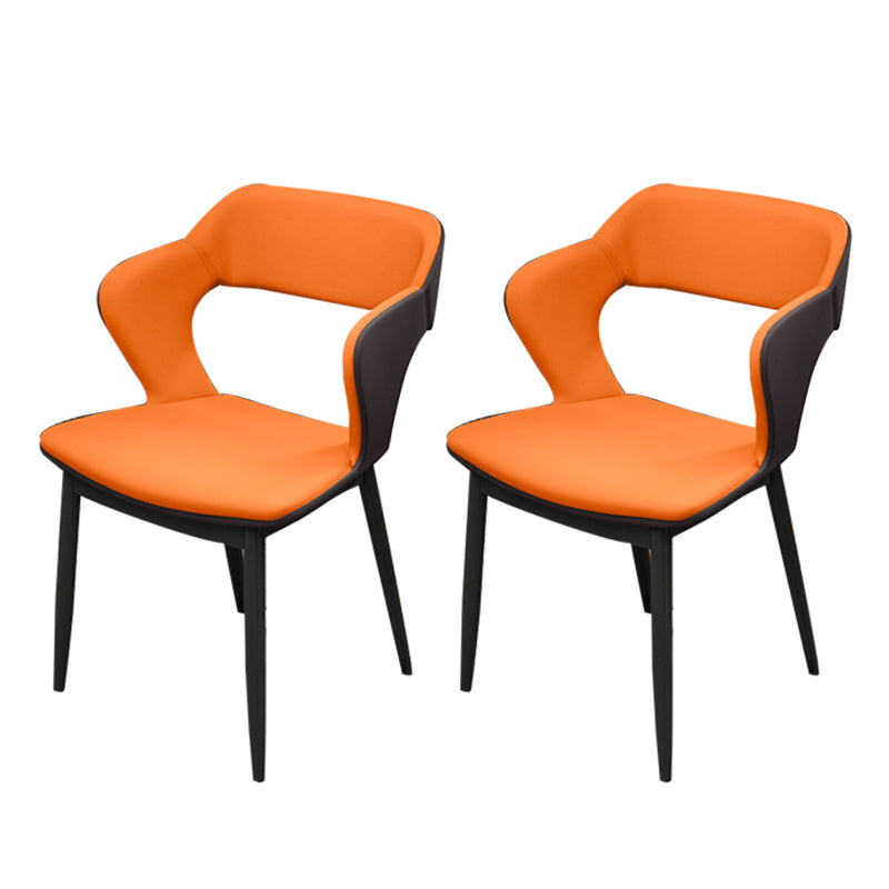 Industrial Style Dining Chair Armless Dining Chair with Metal Legs for Kitchen