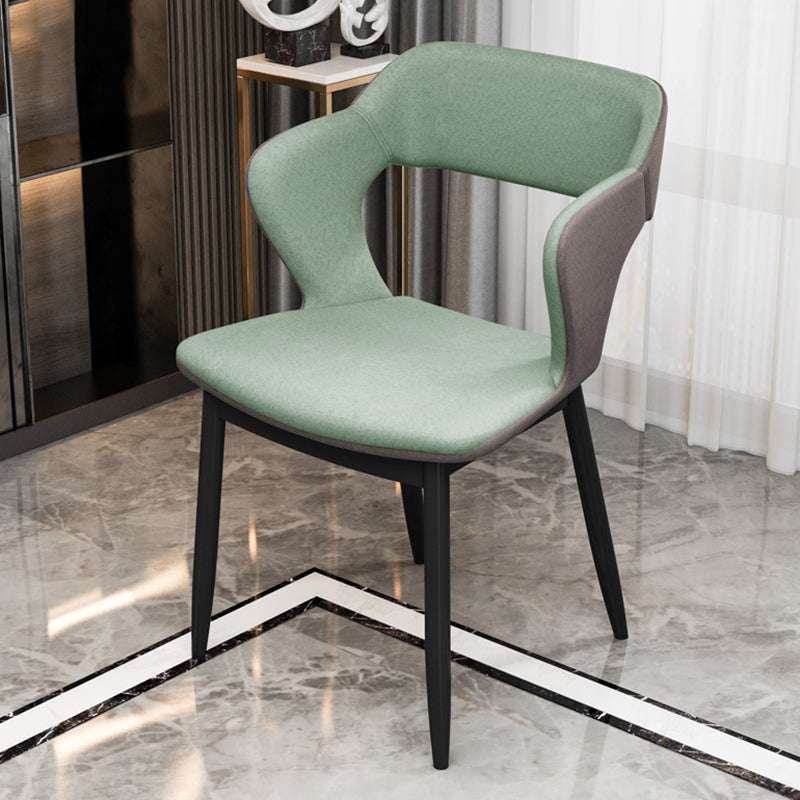 Industrial Style Dining Chair Armless Dining Chair with Metal Legs for Kitchen