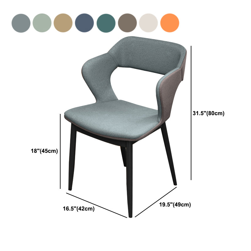 Industrial Style Dining Chair Armless Dining Chair with Metal Legs for Kitchen
