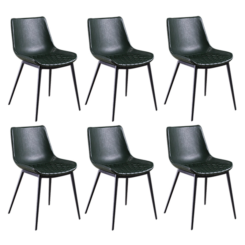 Industrial Style Dining Chairs Armless Dining Chair with Metal Legs for Kitchen