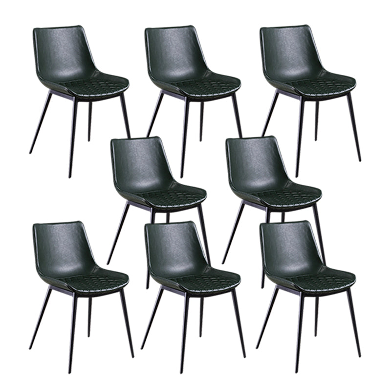 Industrial Style Dining Chairs Armless Dining Chair with Metal Legs for Kitchen