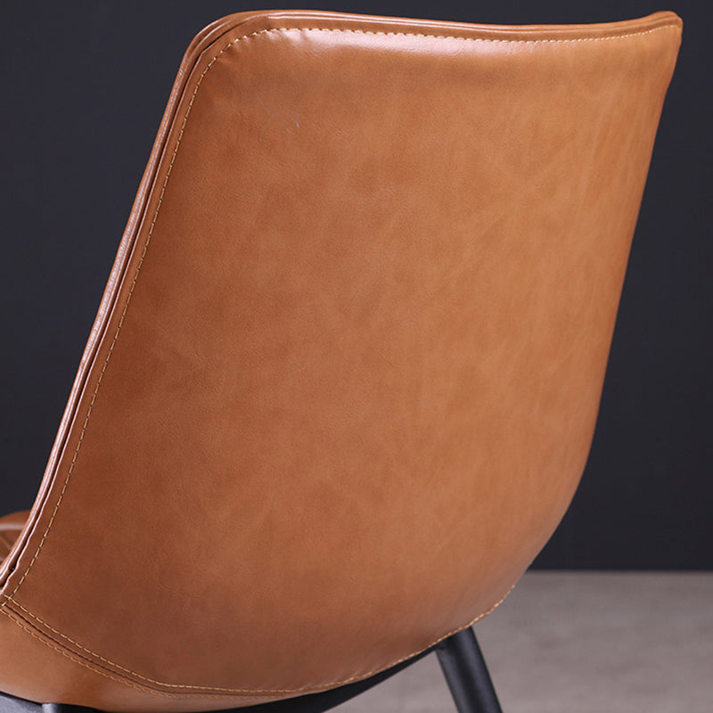 Industrial Style Dining Chairs Armless Dining Chair with Metal Legs for Kitchen