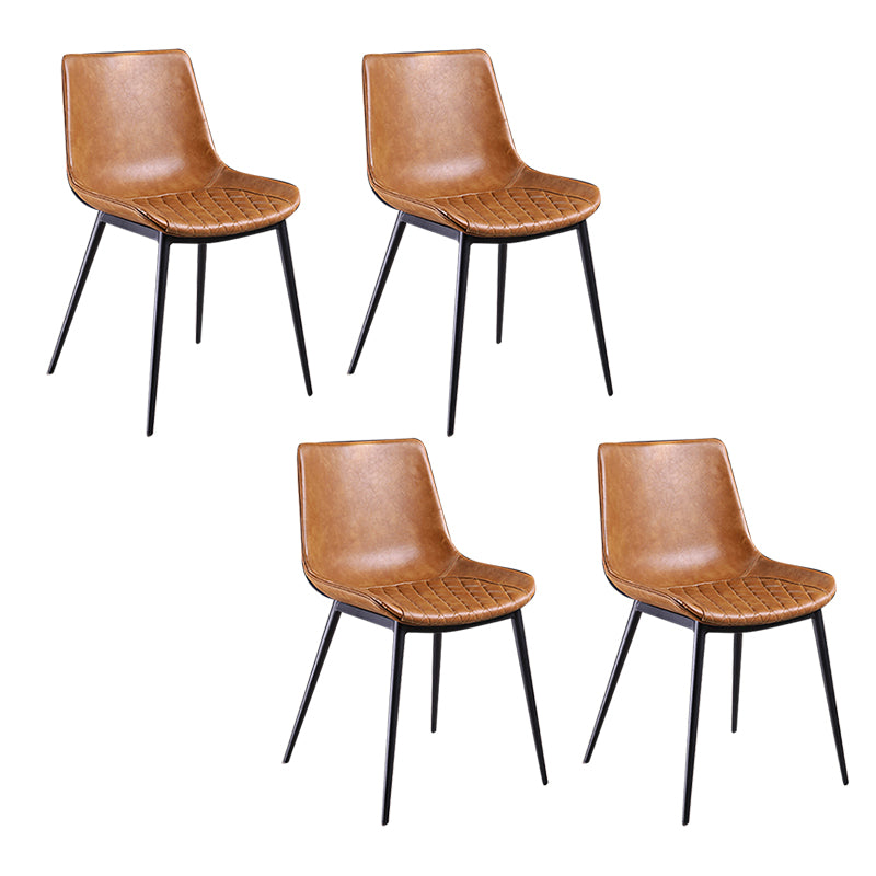 Industrial Style Dining Chairs Armless Dining Chair with Metal Legs for Kitchen