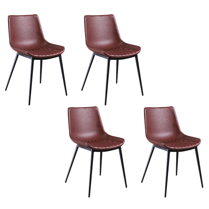 Industrial Style Dining Chairs Armless Dining Chair with Metal Legs for Kitchen