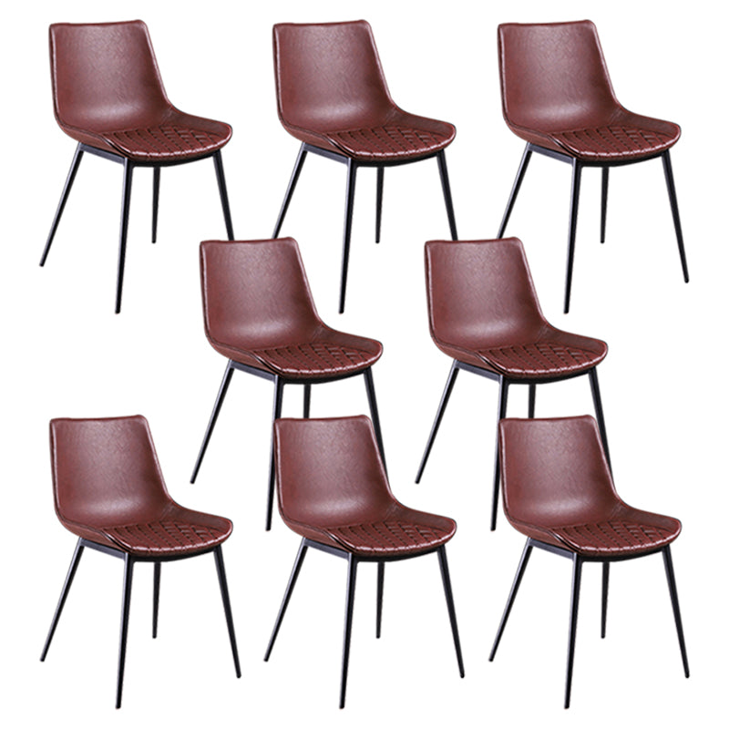 Industrial Style Dining Chairs Armless Dining Chair with Metal Legs for Kitchen