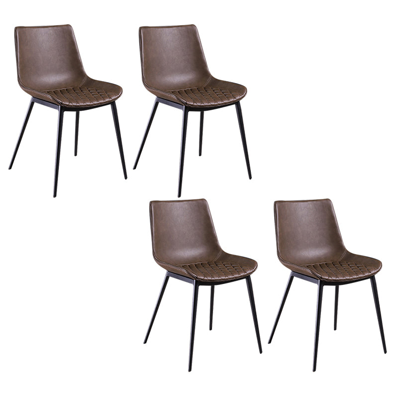 Industrial Style Dining Chairs Armless Dining Chair with Metal Legs for Kitchen