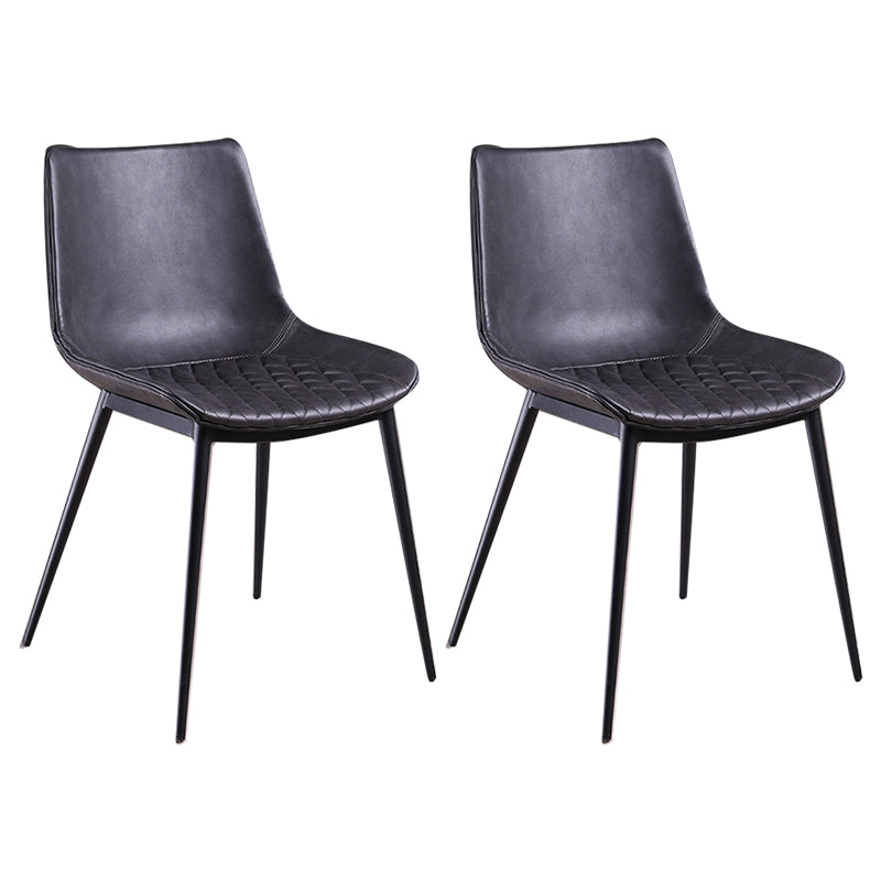 Industrial Style Dining Chairs Armless Dining Chair with Metal Legs for Kitchen