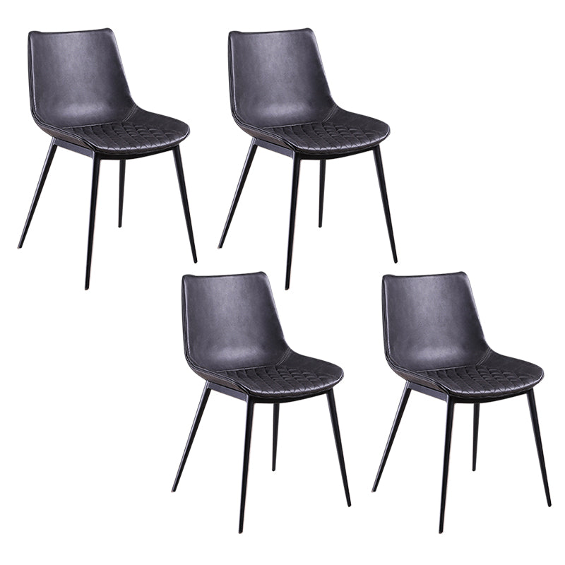 Industrial Style Dining Chairs Armless Dining Chair with Metal Legs for Kitchen