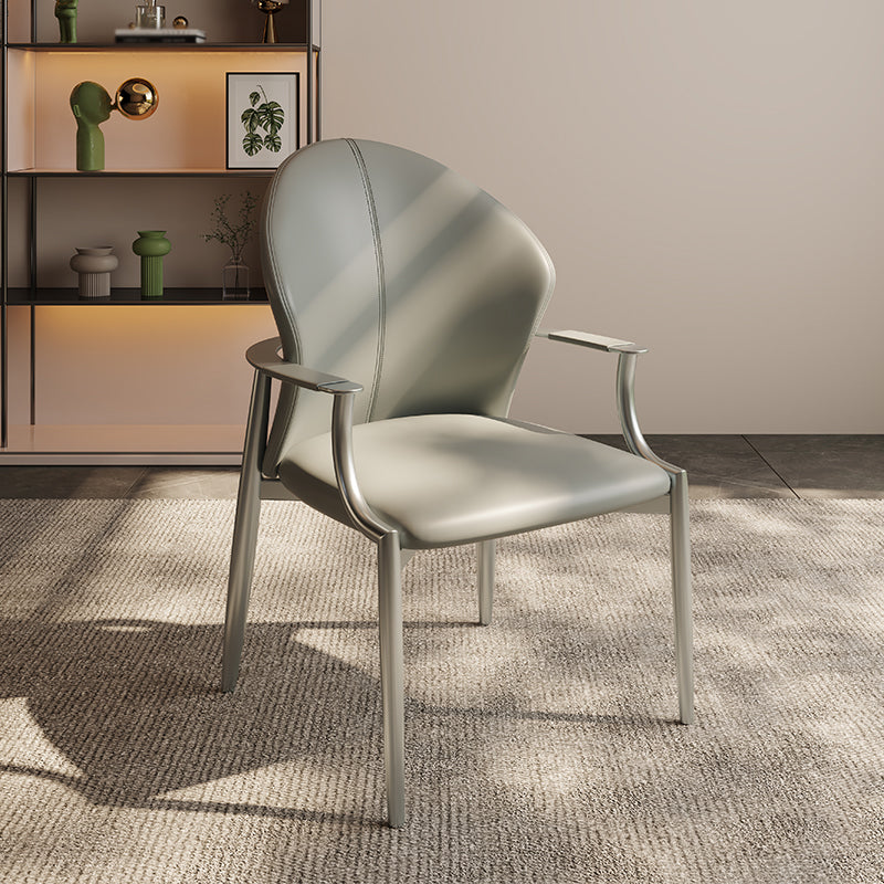 Modern Style Dining Chair Arm Dining Chairs with Metal Legs for Kitchen