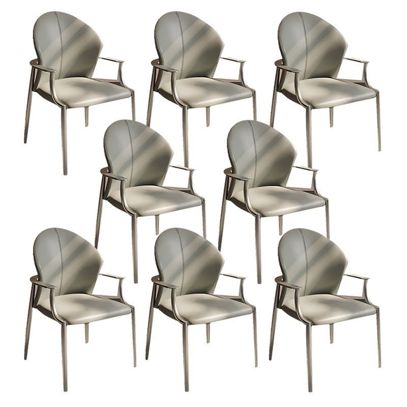 Modern Style Dining Chair Arm Dining Chairs with Metal Legs for Kitchen