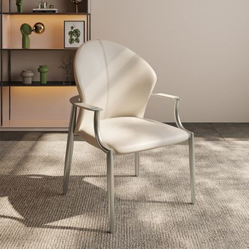 Modern Style Dining Chair Arm Dining Chairs with Metal Legs for Kitchen