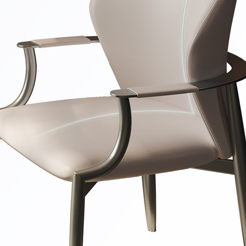 Modern Style Dining Chair Arm Dining Chairs with Metal Legs for Kitchen