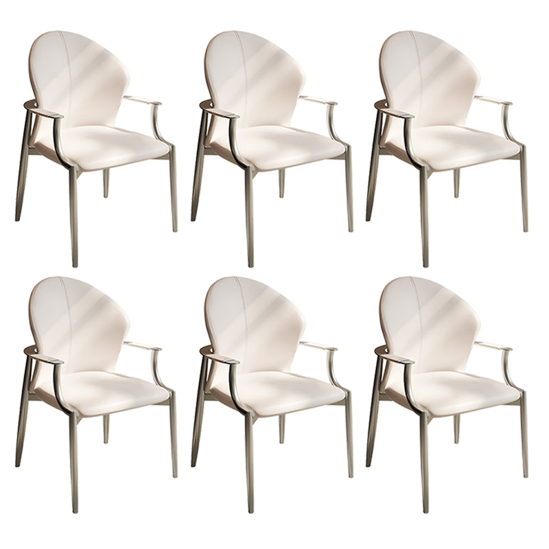 Modern Style Dining Chair Arm Dining Chairs with Metal Legs for Kitchen