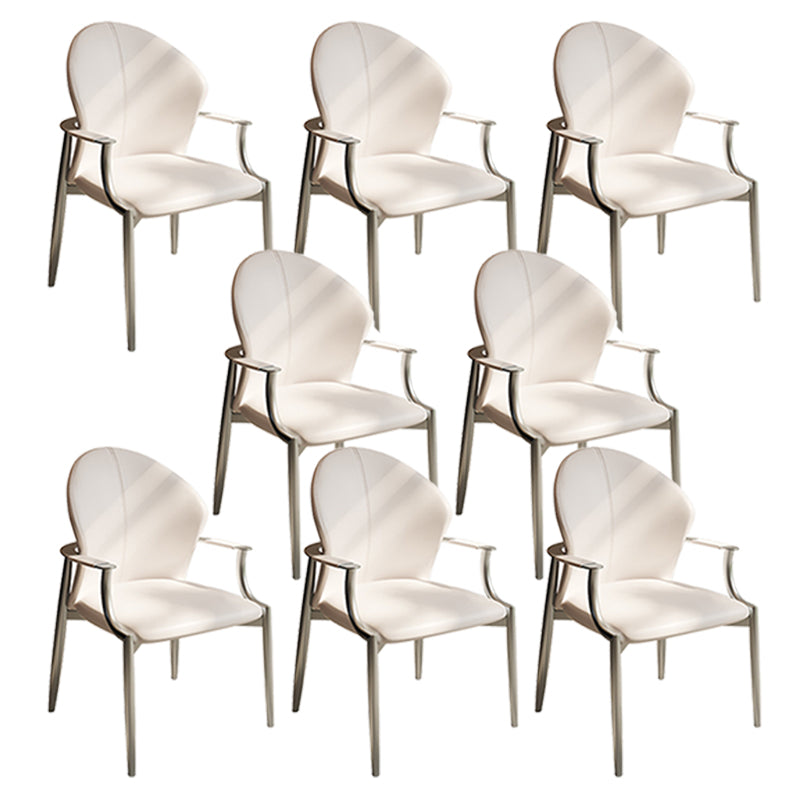 Modern Style Dining Chair Arm Dining Chairs with Metal Legs for Kitchen