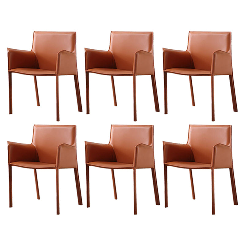 Upholstered Dining Room Chair Modern Style Faux Leather Arm Chair