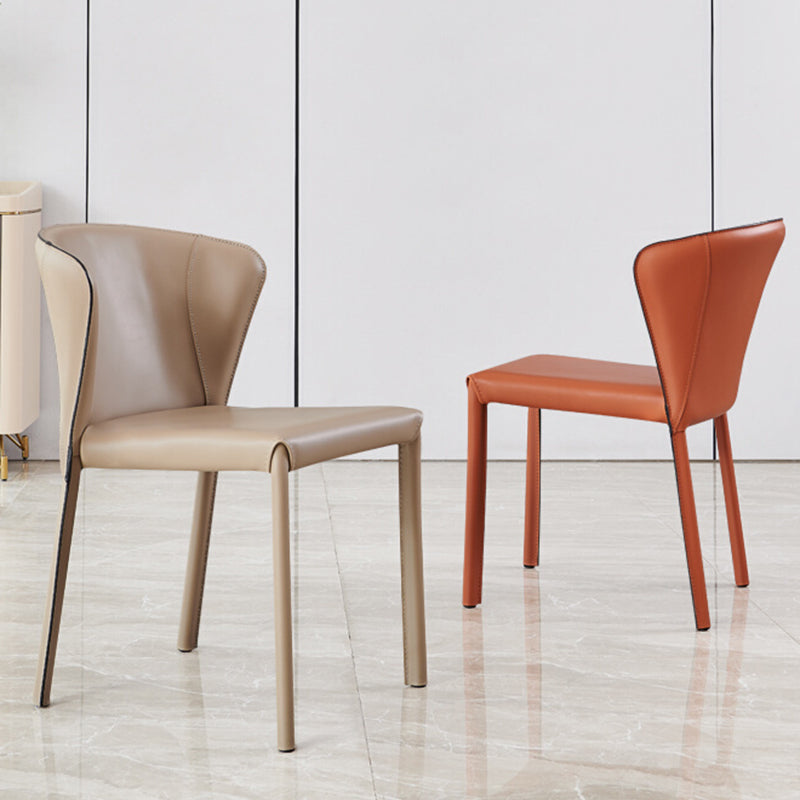 Modern Dining Chair Armless Dining Chairs with Metal Legs for Kitchen