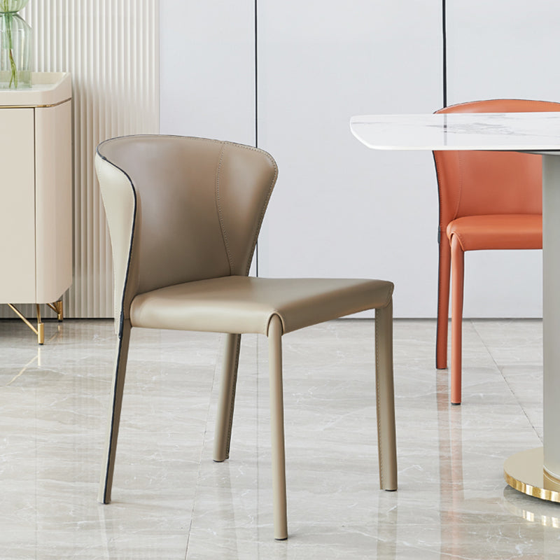 Modern Dining Chair Armless Dining Chairs with Metal Legs for Kitchen