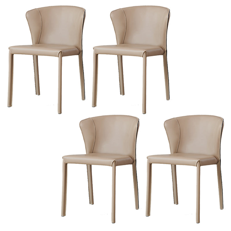 Modern Dining Chair Armless Dining Chairs with Metal Legs for Kitchen