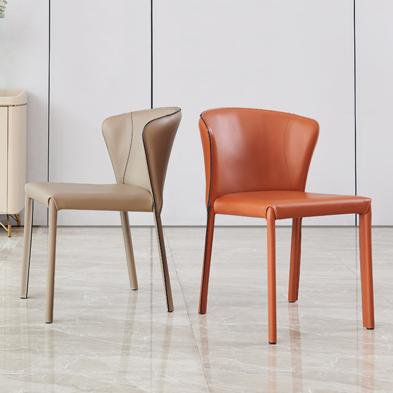 Modern Dining Chair Armless Dining Chairs with Metal Legs for Kitchen