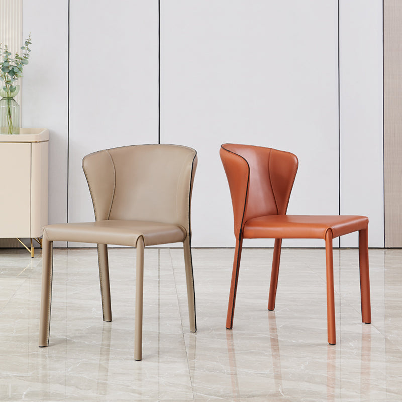 Modern Dining Chair Armless Dining Chairs with Metal Legs for Kitchen