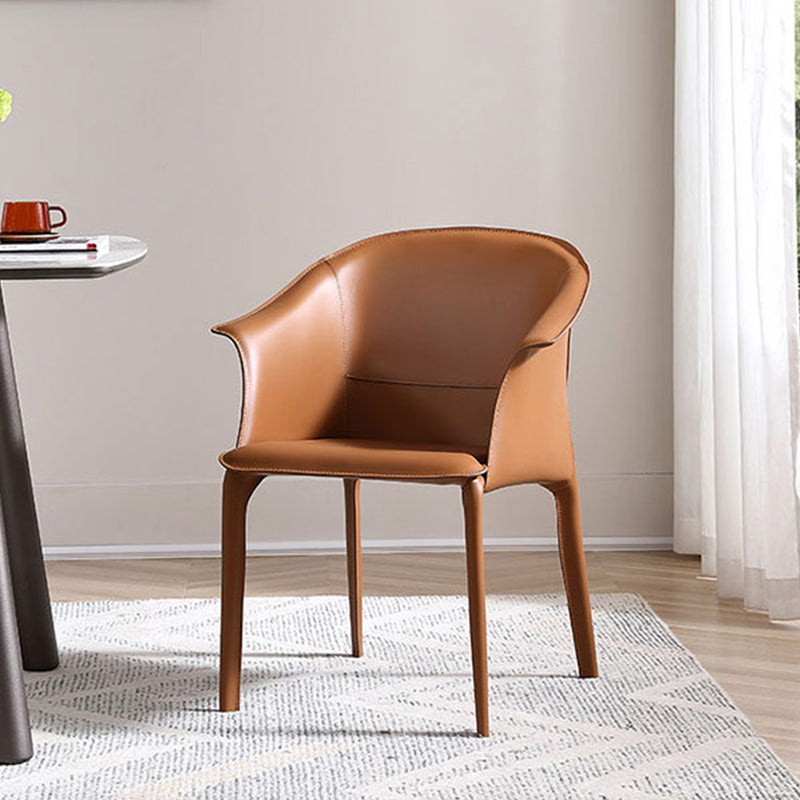 Upholstered Dining Chair Modern Faux Leather Dining Arm Chair