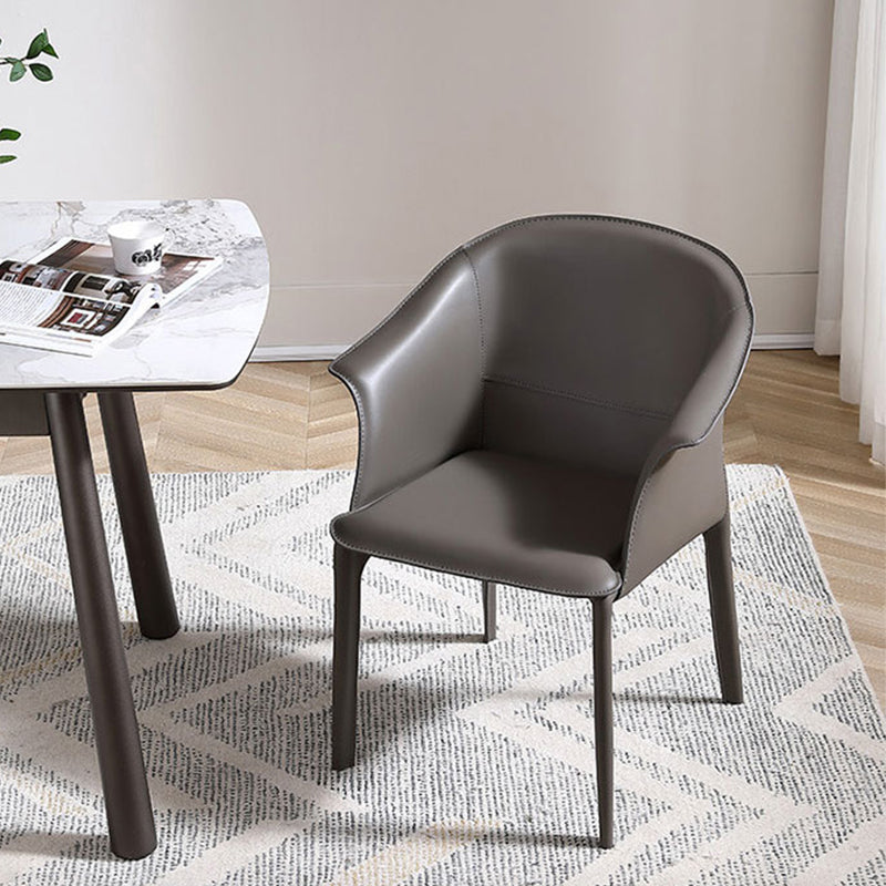 Upholstered Dining Chair Modern Faux Leather Dining Arm Chair