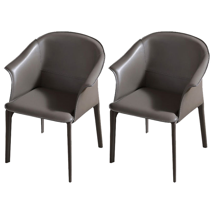 Upholstered Dining Chair Modern Faux Leather Dining Arm Chair