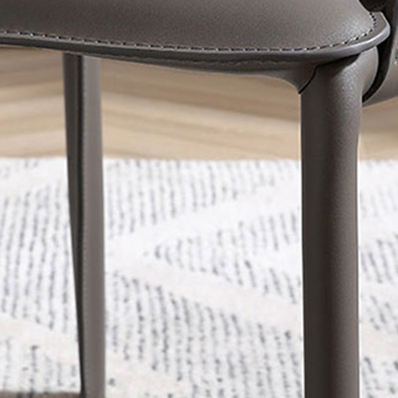 Upholstered Dining Chair Modern Faux Leather Dining Arm Chair