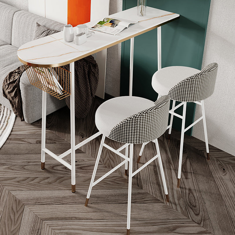 Glam 1/2/3 Pieces Pub Dining Set Living Room Metal and Stone Bar Pub Table Set