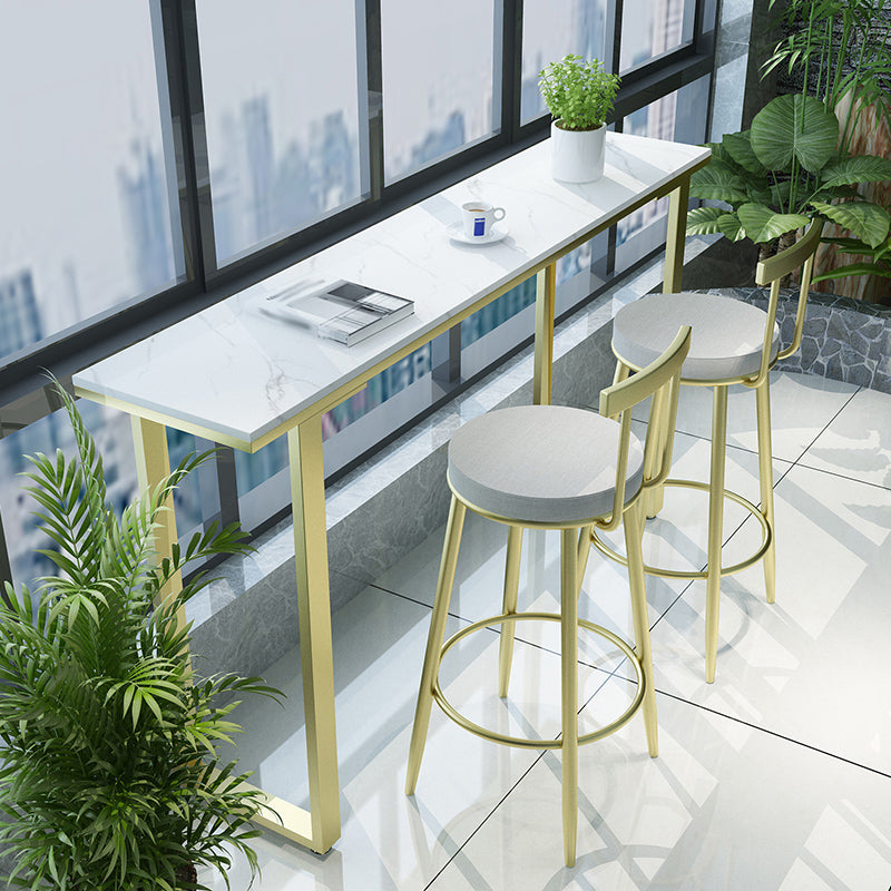 Glam Style 1/2/3/4 Pieces Faux Marble Bar Table Set Rectangular Counter Set for Home Use