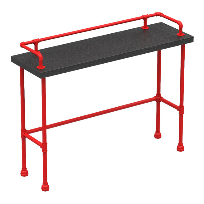 Black and Red Counter Set Industrial 1/4 Pieces Rectangle Wood Counter Set