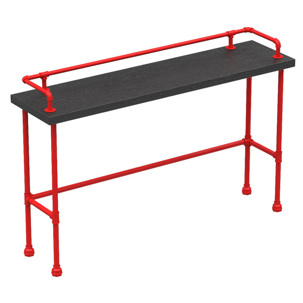 Black and Red Counter Set Industrial 1/4 Pieces Rectangle Wood Counter Set