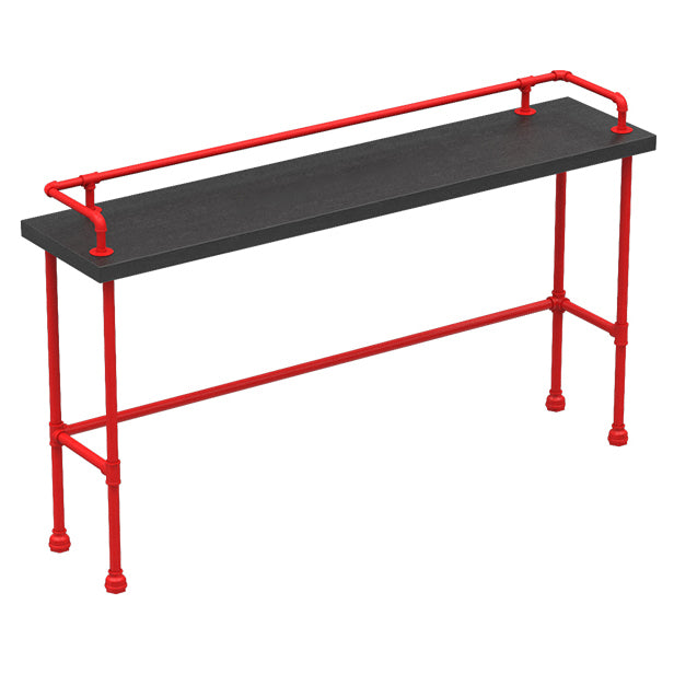 Black and Red Counter Set Industrial 1/4 Pieces Rectangle Wood Counter Set
