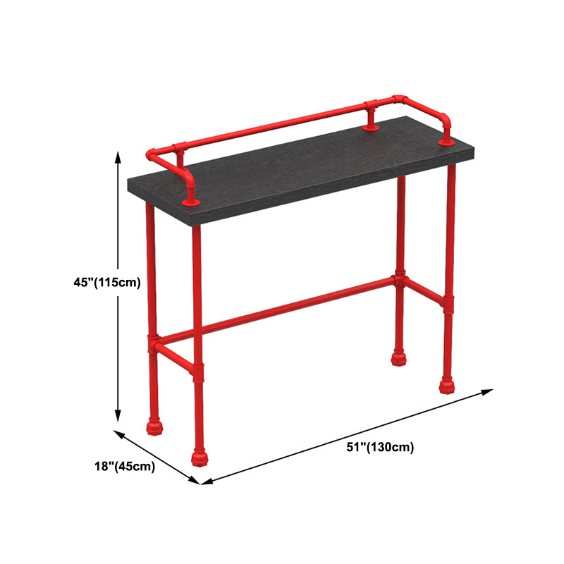Black and Red Counter Set Industrial 1/4 Pieces Rectangle Wood Counter Set