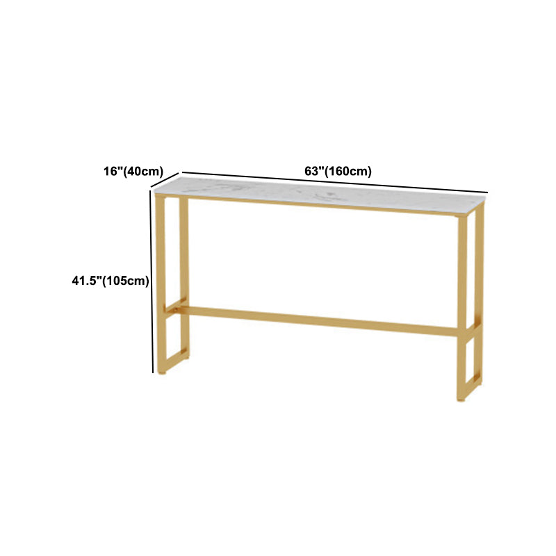 Glam 1/4/5 Pieces Bar Table Set Rectangle Stone Counter Table with High Stools for Balcony