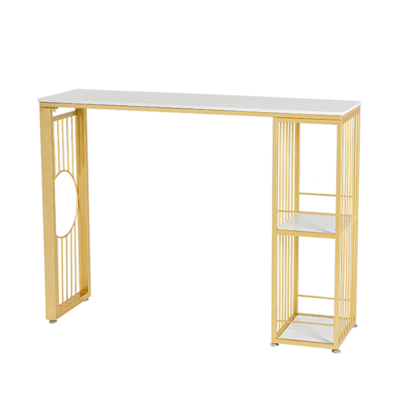 Glam Bar Table Set 1/2/3 Pieces Rectangle Stone Counter Table with High Stools for Kitchen