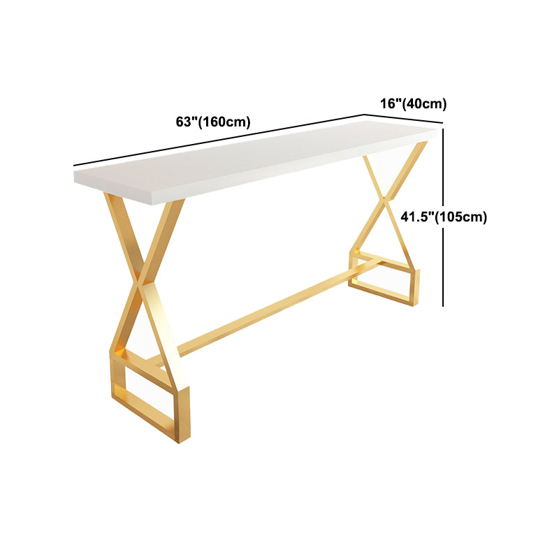 Glam Bar Table Set 1/3 Pieces Rectangle Pine Wood Counter Table with High Stool