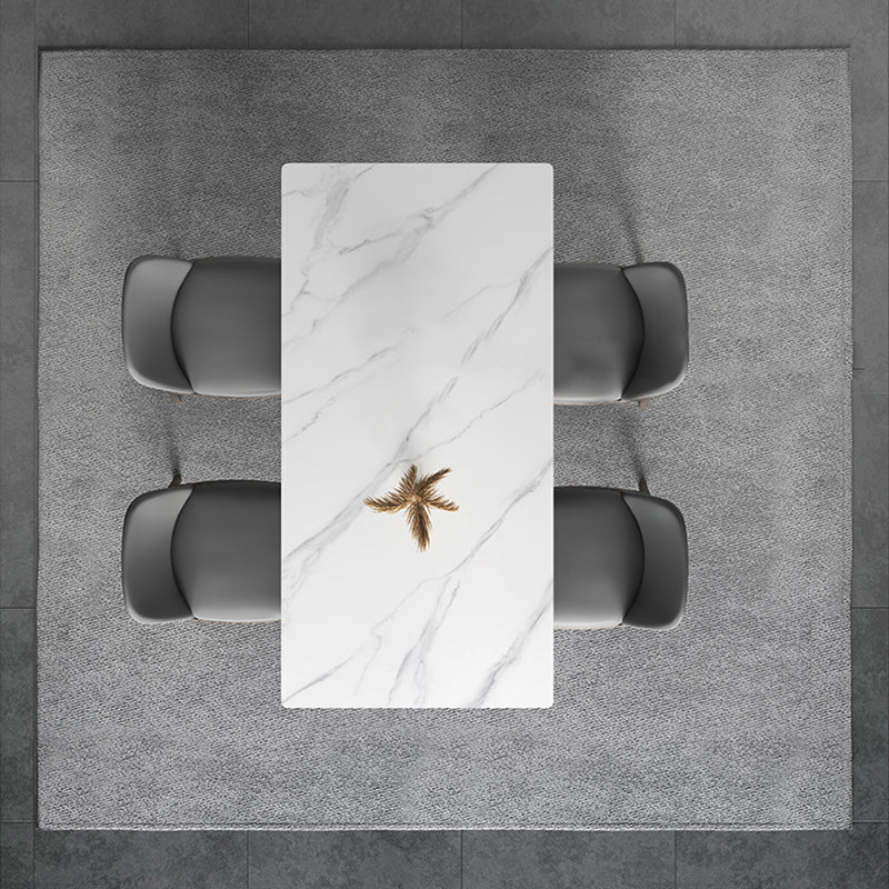 Contemporary Stone Rectangle Table Set 1/2/4/5/7 Pieces Dining Set