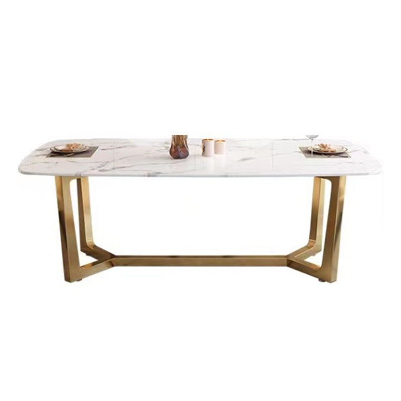Marble Dining Table Set 1/2/7 Pcs Rectangle Dining Table with Arm Chairs