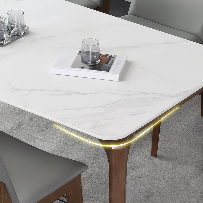 Contemporary Stone Rectangle Table Set 1/4/5 Pieces Dining Set for Home