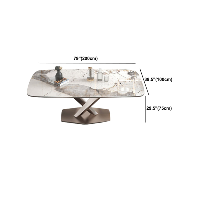 Designer Style 1/4/5/7 Pieces Rectangle Dining Set Sintered Stone Dining Room Table Set