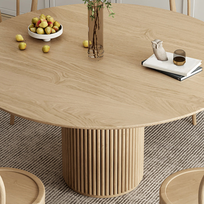 Round Dining Table Set 1/2/4/7 Pcs Solid Wood Dining Table and Chairs