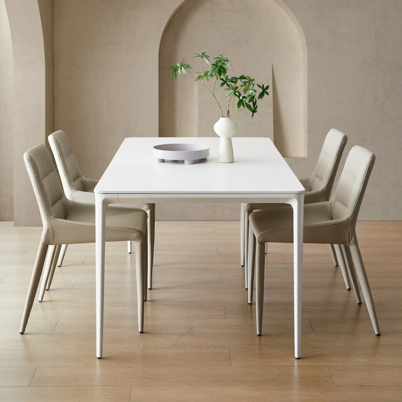 Modern Sintered Stone Dining Table Set White 1/2/5/7 Pieces Dining Set for Home Use
