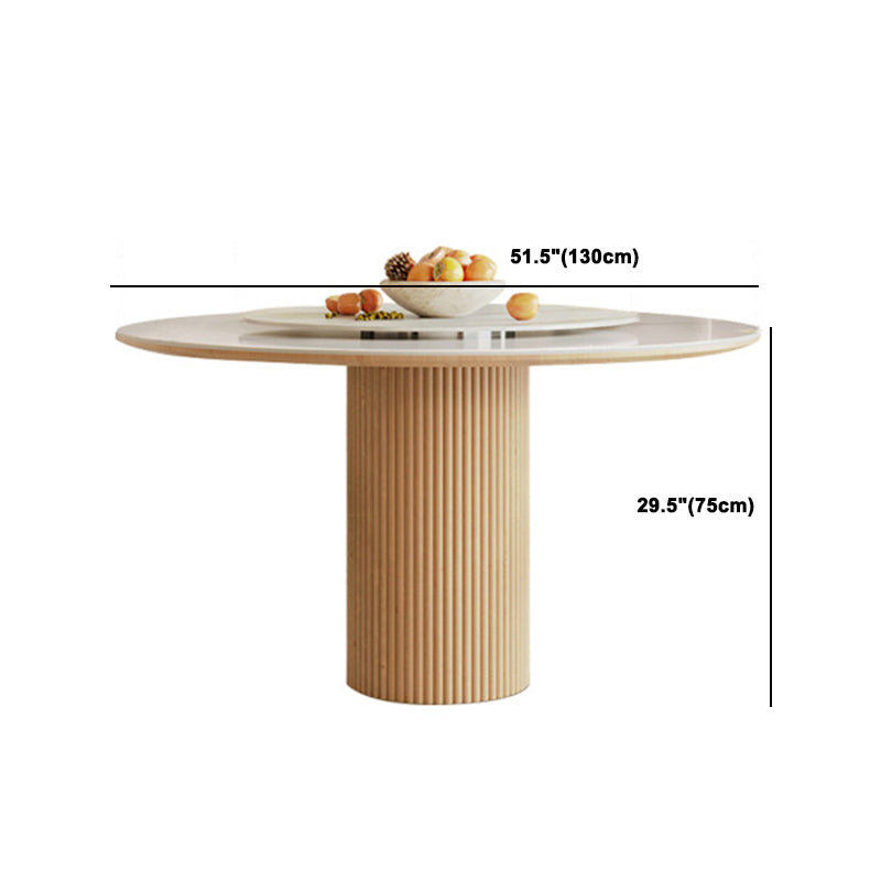 Stone Top Dining Set 1/4/5/7 Pcs Solid Wood Frame Dining Table and Chairs