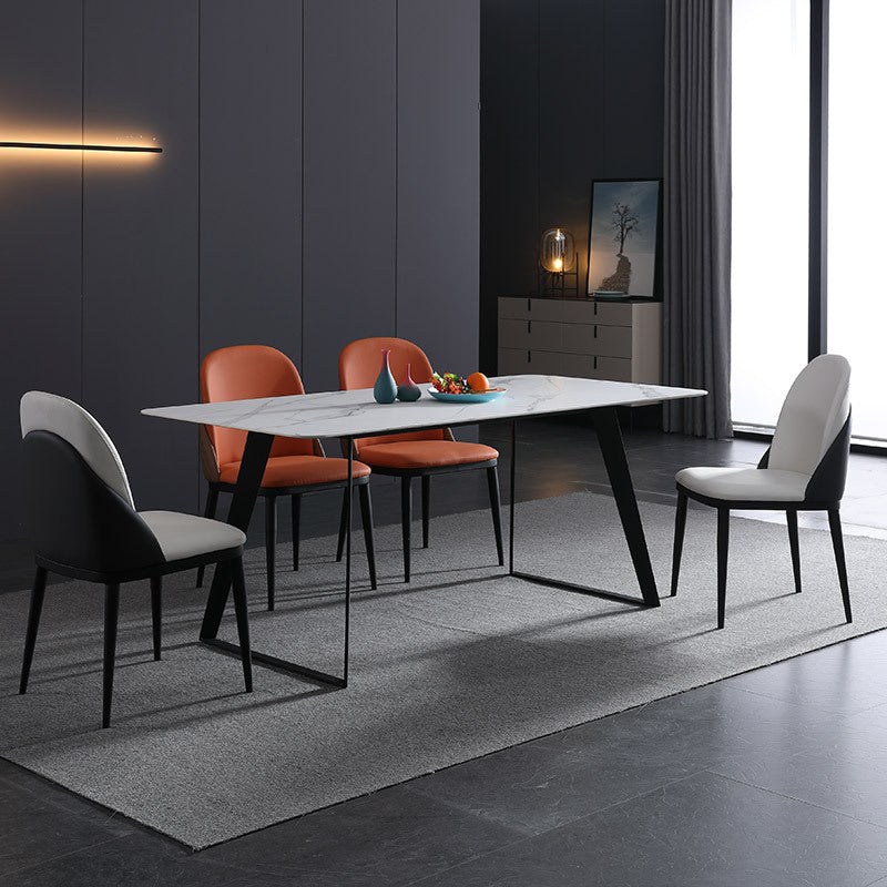 Modern Rectangle Stone Table Set 1/2/5/7 Pieces Dining Set for Home Use