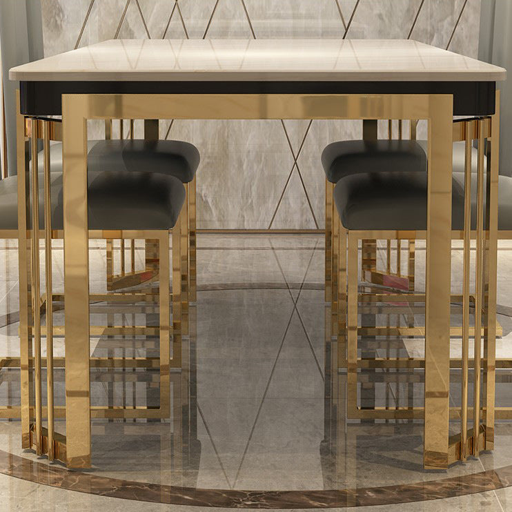 Contemporary Sintered Stone Rectangle Table Set 1/2/5/7/9 Pieces Dining Set for Home