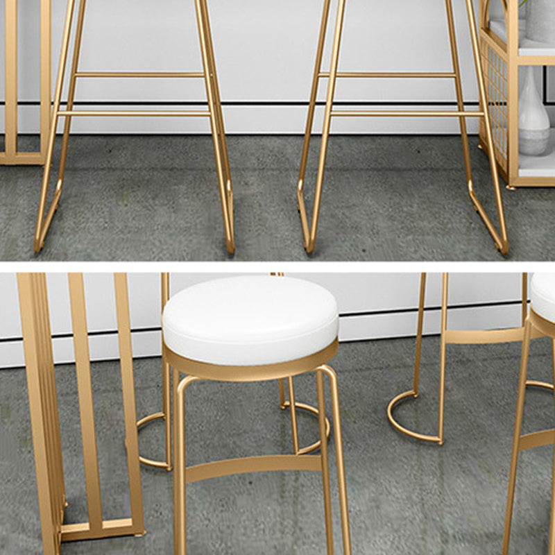 Glam 1/2/3/5 Pieces Bar Table Set Rectangle Bar Table with Metal High Stools for Kitchen