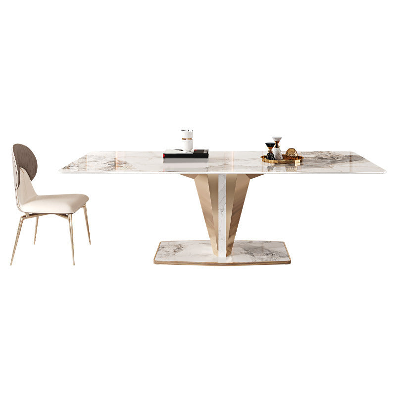 Luxurious 1/2/3/4/5/6/7 Pieces Rectangle Dining Set Sintered Stone Top Dinette Table Set
