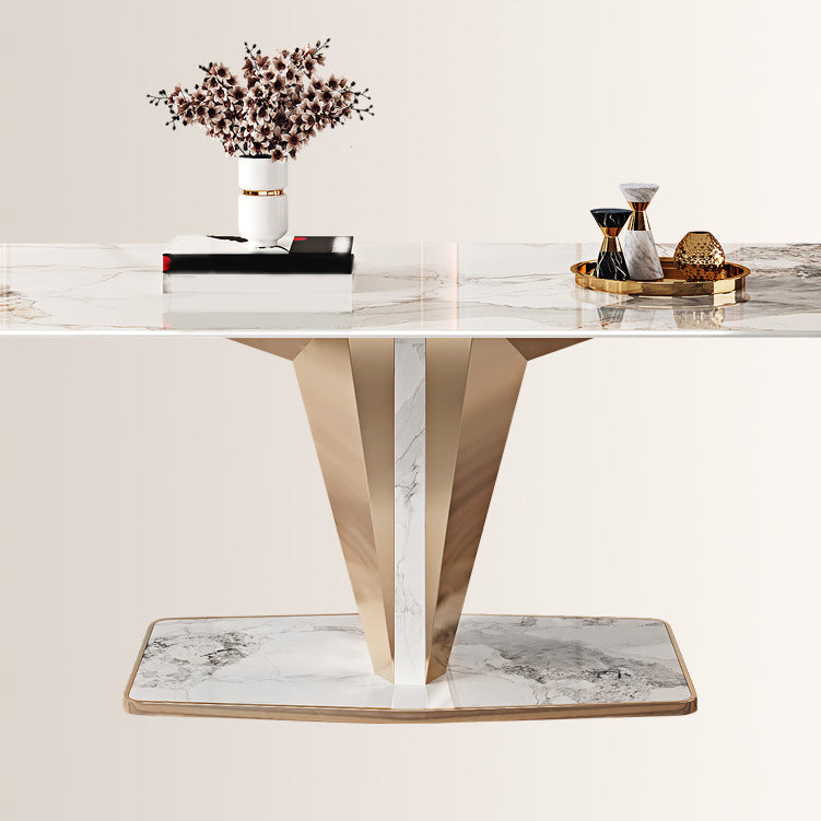 Luxurious 1/2/3/4/5/6/7 Pieces Rectangle Dining Set Sintered Stone Top Dinette Table Set